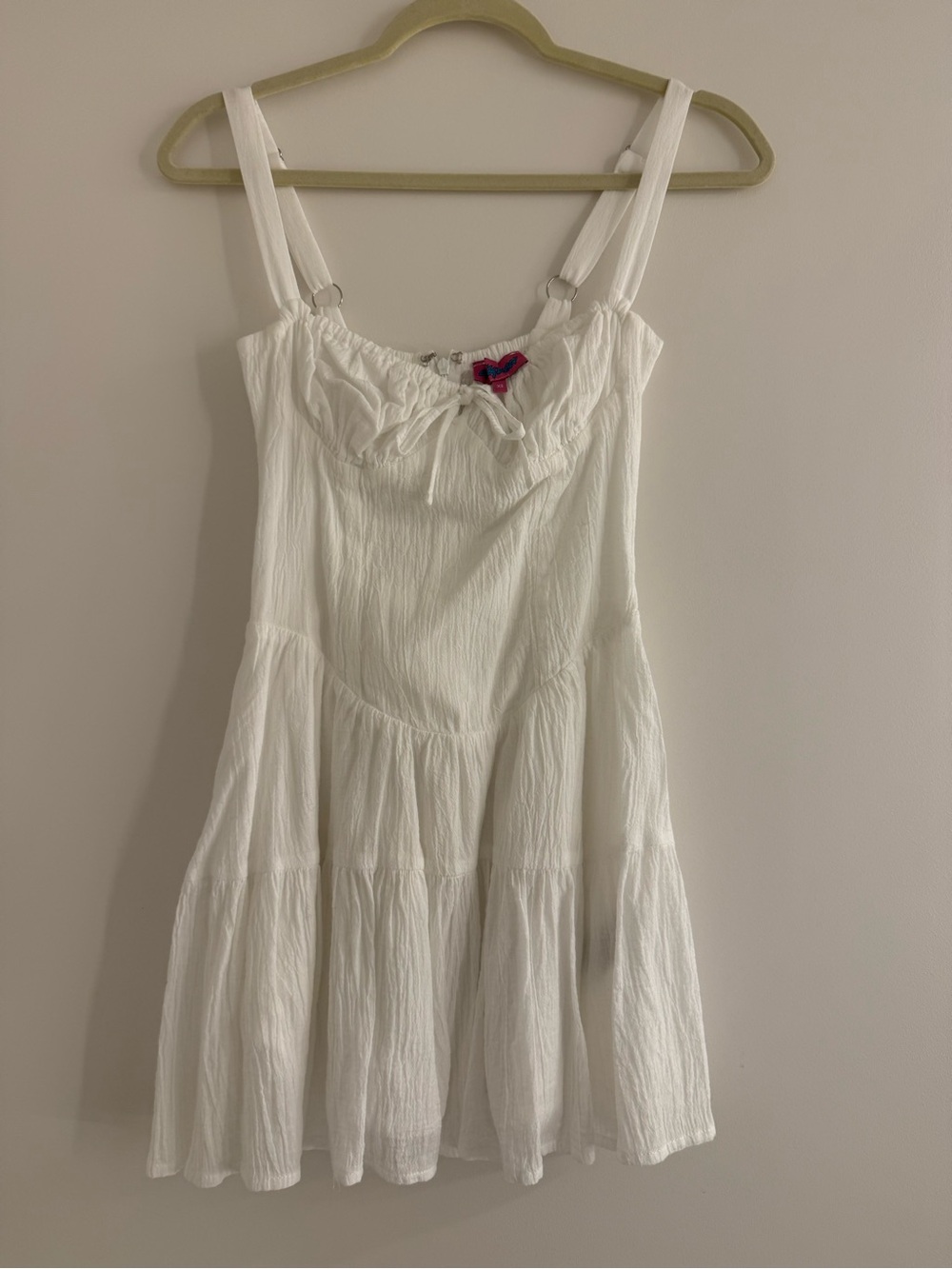Edikted White Tiered Sundress with Bow Detail